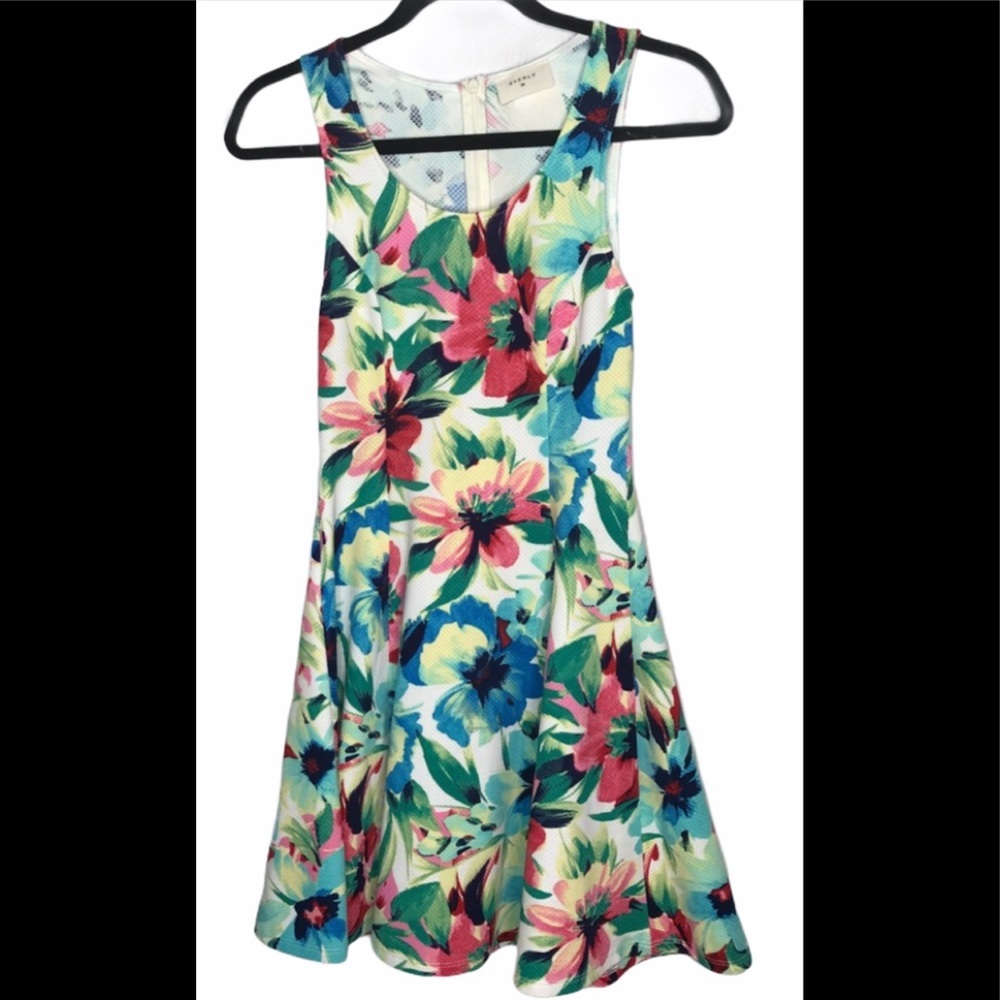 EVERLY Skater Dress Floral Sleeveless  S